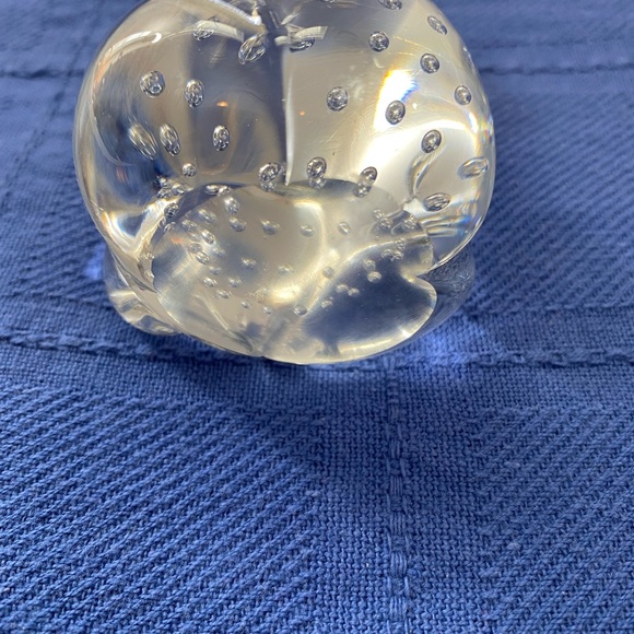 Crystal art glass hand blown cat figure paper weight w:bubbles inside - Picture 10 of 10